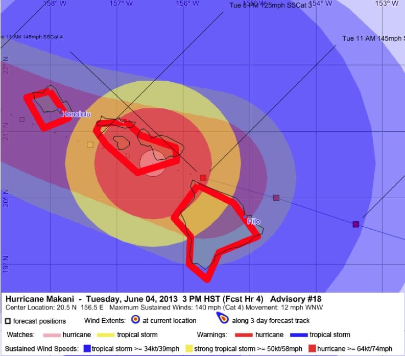Hurricane Makani #18 3:00PM projection