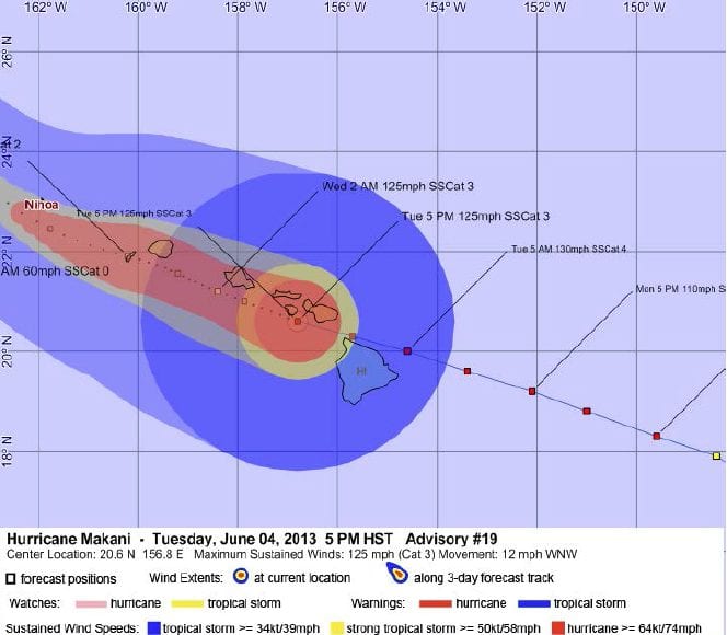 Click image for Hurricane Makani Tuesday, June 4, 2013 at 5 PM HST