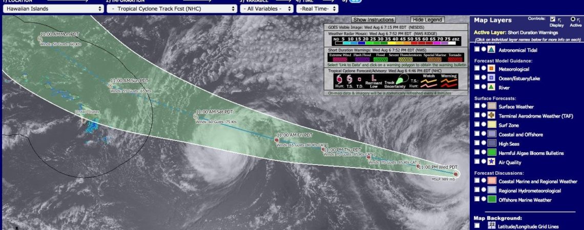 storm tracking Iselle & Julio Aug 6, 2014