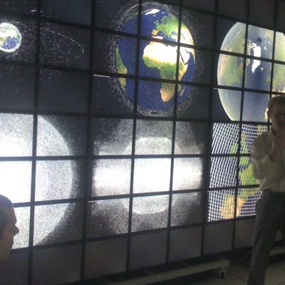 Video Wall  visualizing Resident Space Objects (RSO) in LEO, MEO & GEO orbital space at NASA AMES Research Center