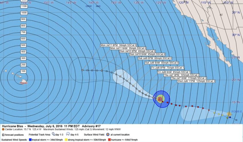 Hurricaine Blas Advisory 17