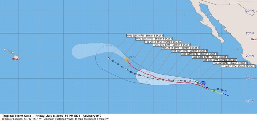 Tropical Storm Celia Advisory 10