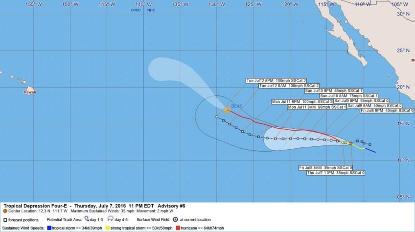 Tropical Depression Four-E Advisory 6