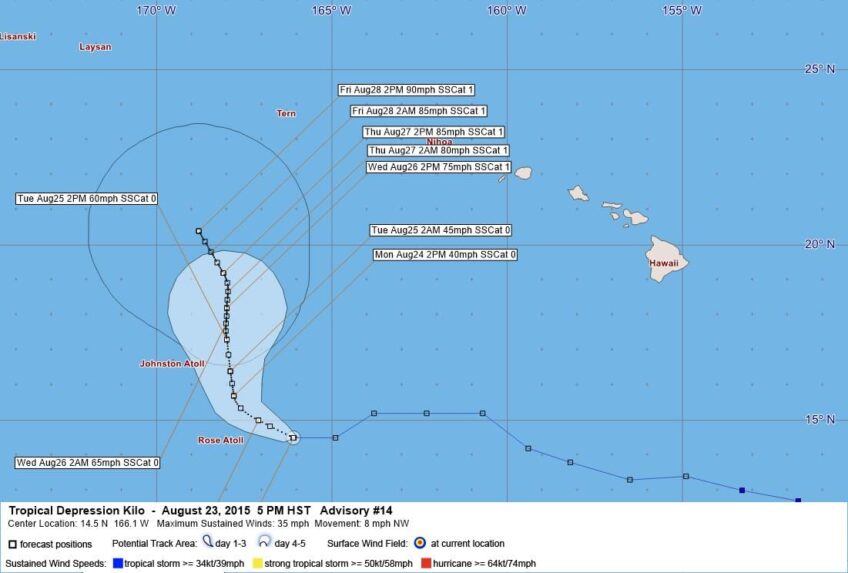 Tropical Depression Kilo Advisory 14
