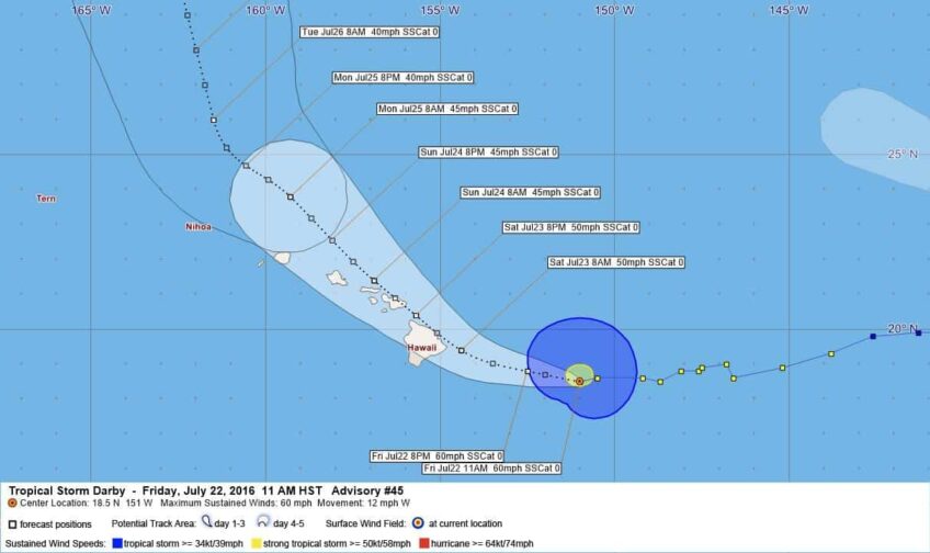 Tropical Storm Darby Forecast Advisory 45