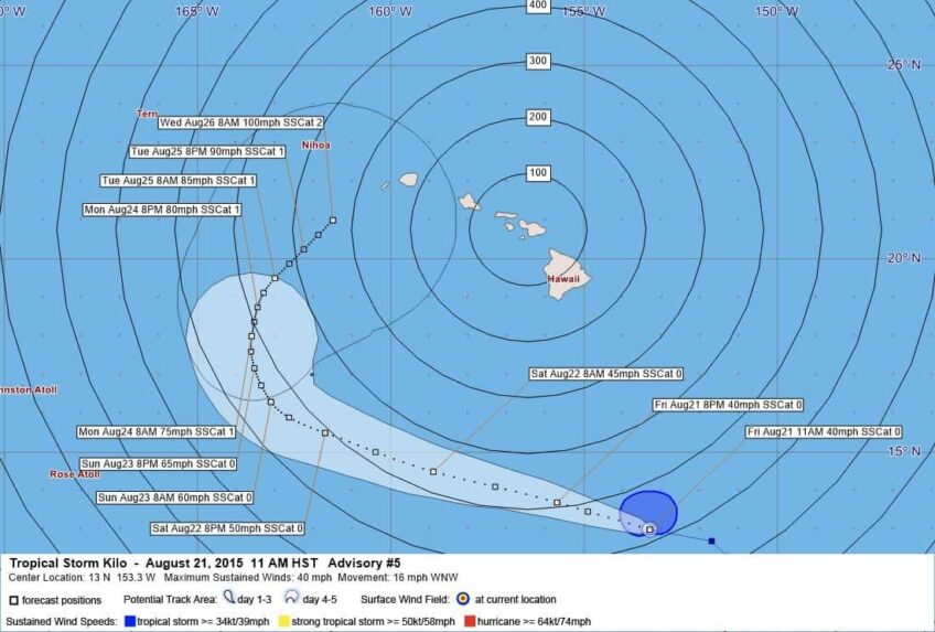 Tropical Storm Kilo Advisory 5