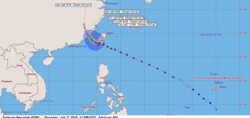 Typhoon Nepartak Advisory 21