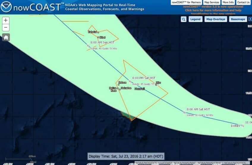 NOAA NowCOAST Real-Time positions TS Darby