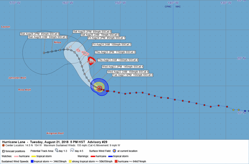 Hurricane Lane Advisory 29