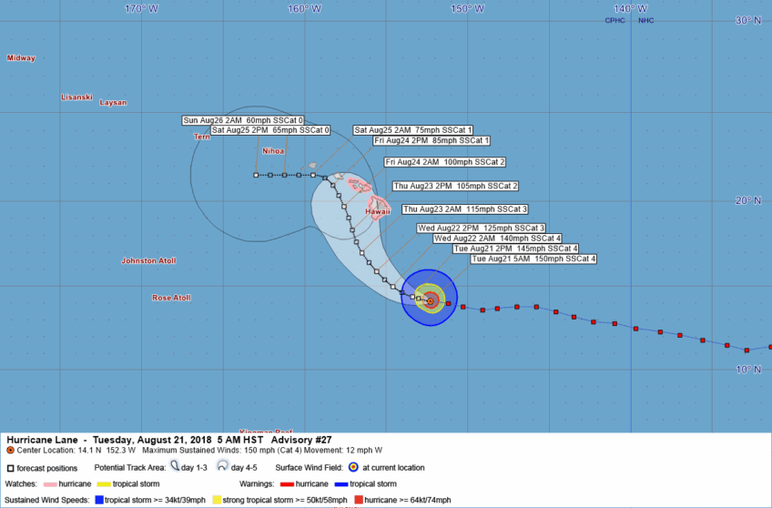 Hurricane Lane Advisory 27