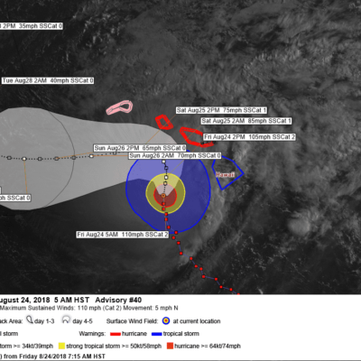 Hurricane Lane Advisory 40 GOES Satellite Imagery