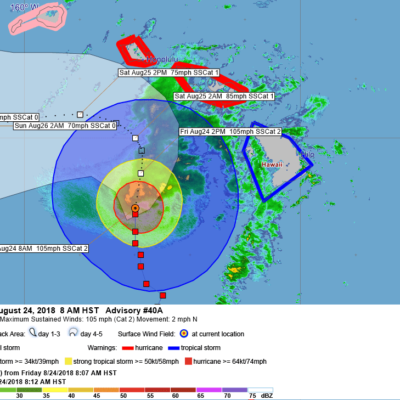 Hurricane Lane Advisory 40A Doppler Radar