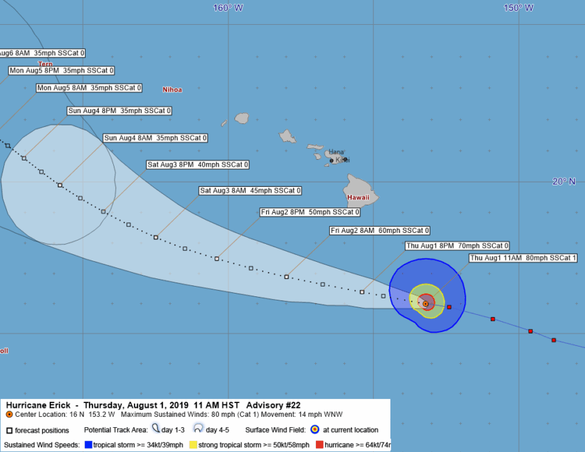 Hurricane Erick Advisory 22